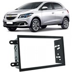 Moldura Painel 2 Din Som Dvd Gm Chevrolet Onix 2013 à 2018 Preta - S/m