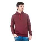 Ficha técnica e caractérísticas do produto Moletom Liso Masculino Blusa de Frio com Capuz Bordô - All Passo