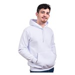 Ficha técnica e caractérísticas do produto Moletom Liso Masculino Blusa de Frio com Capuz Branco - All Passo