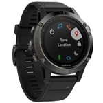 Ficha técnica e caractérísticas do produto Monitor Cardíaco Garmin com GPS de Pulso Fenix 5 Sapphire – Preto