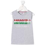 Ficha técnica e caractérísticas do produto Moschino Kids Regata Italian com Logo - Cinza