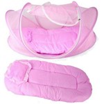 Mosquiteiro Berço Cama Tenda Cercado Infantil Portatil Rosa