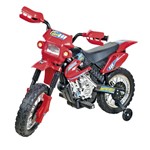 Ficha técnica e caractérísticas do produto Moto Elétrica Infantil Motocross 6V Vermelha Homeplay