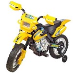 Ficha técnica e caractérísticas do produto Moto Elétrica Motocross Amarela - Homeplay