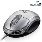 Ficha técnica e caractérísticas do produto Mouse com Fio USB Classic Prata MO180 - Multilaser