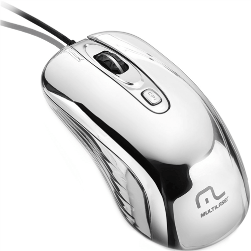 Ficha técnica e caractérísticas do produto Mouse com Led USB Prateado Multilaser - MO228
