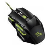 Ficha técnica e caractérísticas do produto Mouse Gamer Multilaser 2400dpi 7 Botões Preto e Verde Mo208