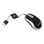 Ficha técnica e caractérísticas do produto Mouse Mini USB Óptico Retrátil 60656-3 Preto/prata - Maxprint