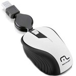 Ficha técnica e caractérísticas do produto Mouse Multilaser Retrátil Emborrachado Branco USB MO234