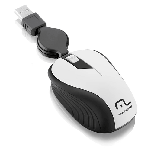 Ficha técnica e caractérísticas do produto Mouse Multilaser Retrátil Emborrachado Branco Usb Mo234