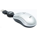 Mouse Óptico Colorido Retrátil USB 1844 Prata - Pisc