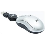 Ficha técnica e caractérísticas do produto Mouse Óptico Colorido Retrátil USB 1844 Prata - Pisc