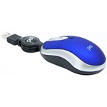 Ficha técnica e caractérísticas do produto Mouse Óptico Colorido Retrátil USB 1846 Azul - Pisc