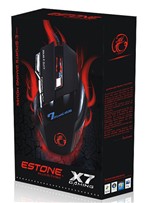 Ficha técnica e caractérísticas do produto Mouse Óptico Estone Gaming X7 2400dpi USB com 7 Botões e LED - Preto