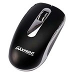 Ficha técnica e caractérísticas do produto Mouse Óptico Maxprint 606181 USB C/ Cabo Retrátil - Preto/Prata