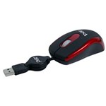 Ficha técnica e caractérísticas do produto Mouse Óptico Pisc 1809 Retrátil Emborrachado USB - Vermelho