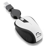 Ficha técnica e caractérísticas do produto Mouse Óptico Retrátil 1200DPI USB Branco MO234 Multilaser