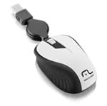 Ficha técnica e caractérísticas do produto Mouse Óptico Retrátil Multilaser 1200DPI USB Branco- MO234 MO234
