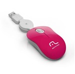 Ficha técnica e caractérísticas do produto Mouse Óptico Retrátil Multilaser Super Mini Pink USB - 185