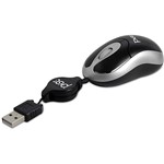 Mouse Óptico Retrátil Preto USB - Pisc