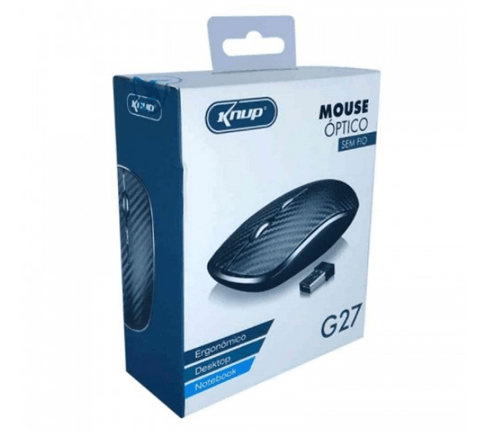 Ficha técnica e caractérísticas do produto Mouse Óptico Sem Fio 1600Dpi Wireless Knup G27