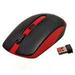 Ficha técnica e caractérísticas do produto Mouse Óptico Sem Fio Wireless Usb Vermelho e Preto Weibo