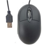 Ficha técnica e caractérísticas do produto Mouse Óptico Usb Preto com Fio | Botão de Rolagem
