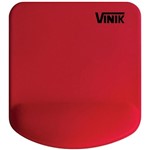 Ficha técnica e caractérísticas do produto Mouse Pad com Apoio de Pulso em Gel Vermelho MPG-02R - Vinik - Vinik