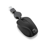 Ficha técnica e caractérísticas do produto Mouse Retratil Emborrachado Preto USB - MO231 - Multilaser