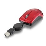 Ficha técnica e caractérísticas do produto Mouse Retrátil Mini Piano Red Usb Multilaser - MO163