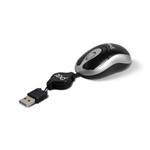Ficha técnica e caractérísticas do produto Mouse Retrátil Pisc 1810 USB Preto e Prata 3 Botões 800 Dpi