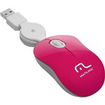 Ficha técnica e caractérísticas do produto Mouse Retrátil Super Mini USB - Pink - Multilaser