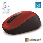 Ficha técnica e caractérísticas do produto Mouse Sem Fio Mobile Bluetooth Vermelho Microsoft - PN7-00018