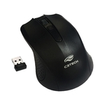 Ficha técnica e caractérísticas do produto Mouse sem Fio Wireless M-W20BK USB Preto 2.4ghz C3 Tech