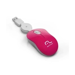Ficha técnica e caractérísticas do produto Mouse USB mini retrátil rosa MO185 Multilaser