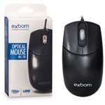 Ficha técnica e caractérísticas do produto Mouse Usb Óptico 1000 Dpi Office Preto com Fio Exbom Ms-70