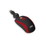 Ficha técnica e caractérísticas do produto Mouse USB Retrátil OEX MS201 Óptico Preto e Vermelho