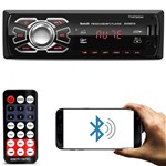 MP3 Player Automotivo 1 Din Led Bluetooth USB SD Cartão Auxiliar P2 Rádio FM com Controle 6630BCN - First Option