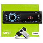 Ficha técnica e caractérísticas do produto MP3 Player Automotivo Mirage P3323M USB SD AUX FM RCA Busca Pasta + Pen Drive 4GB Carro