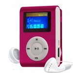 MP3 Player com Entrada SD e Fone de Ouvido Rosa - Gbmax