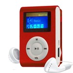 Ficha técnica e caractérísticas do produto MP3 Player com Entrada SD e Fone de Ouvido Vermelho