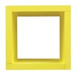 Ficha técnica e caractérísticas do produto Nicho 30x30x25cm Madeira Amarelo Quadrado Spaceo