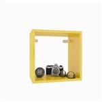 Ficha técnica e caractérísticas do produto Nicho 31x31x20cm Madeira Amarelo Quadrado Cube Spaceo