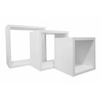 Ficha técnica e caractérísticas do produto Nicho Cubo Branco Kit com 3 Peças