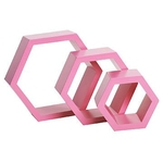 Ficha técnica e caractérísticas do produto Nicho hexagonal colmeia nayan mix rosa