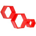 Ficha técnica e caractérísticas do produto Nicho Hexagonal Colmeia Nayan Mix Vermelho