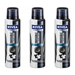 Ficha técnica e caractérísticas do produto Nivea For Men Black & White Power Desodorante Aerosol 150ml - Kit com 03