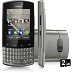Nokia Asha 303 Prata - GSM C/ Processador de 1GHz, Wi-Fi, 3G, Touchscreen, Teclado QWERTY, Câmera de 3.2MP, Zoom Digital...