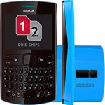 Nokia Asha 205 Preto/Azul - GSM, Dual Chip, Teclado Qwerty, Câmera VGA, MP3 Player e Bluetooth