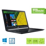 Ficha técnica e caractérísticas do produto Notebook Acer A515-51-51UX Intel Core I5-7200U 8GB RAM 1TB HD 15.6” HD Windows 10